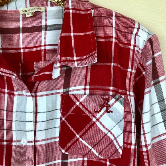 NCAA Tops - University of Alabama • Boyfriend Plaid Button Up